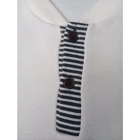 Vintage 80s Reconnaissance Team Adult Large Sweatshirt 1/2 Button White Long Sle - Picture 3 of 8